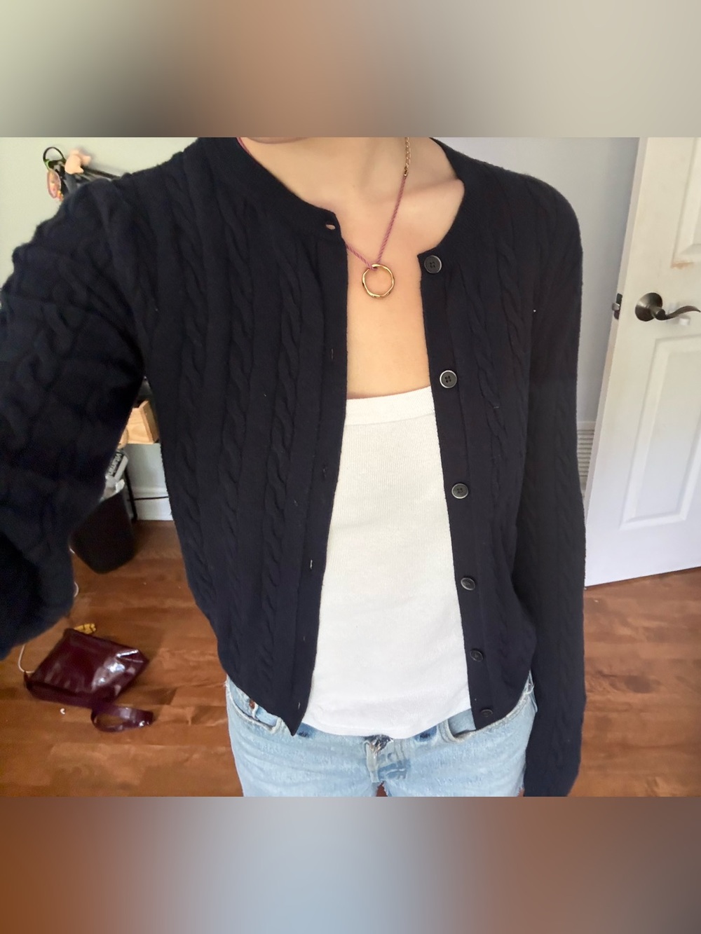 Uniqlo navy cardigan